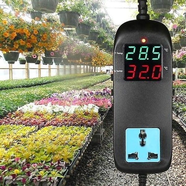 elektronisk termostat LED digital display Uppfödningstemperaturkontroll termoelement termostat wi - Perfet
