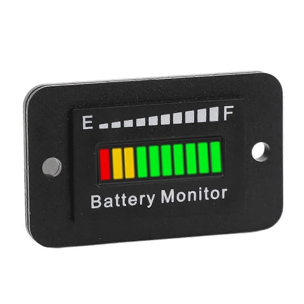 Golfbilsbatteriövervakare 12V-72V med ljusstark LED-display - Pålitlig avläsning - Perfekt
