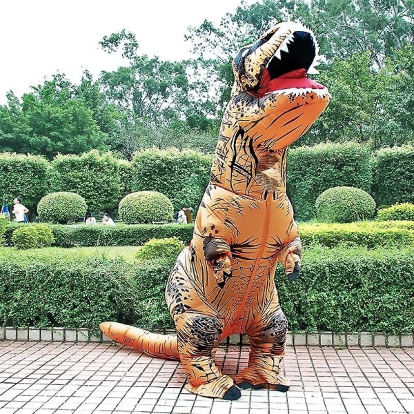 T Rex Oppustelig Kostume Dinosaur Halloween Cosplay Voksen Mænd Festkjole - Perfet yellow Fit Height 150-200cm