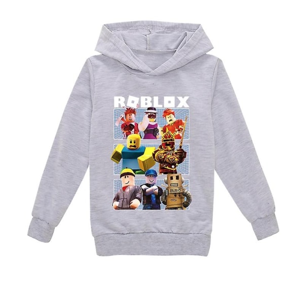 Roblox Hoodie Barn Varm Hoodie Kläder Roblox Printed Hoodie Grå CNMR - Perfet 140cm