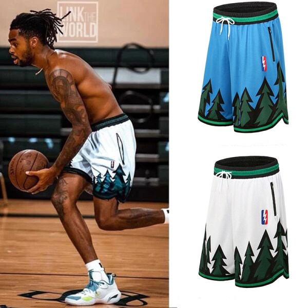 NBA Timberwolves Sports Basketball Oversized Shorts - Perfet White XL