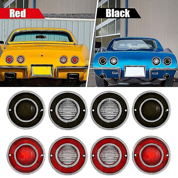 4 stk. baglygter til Chevrolet Corvette C3 1975-1979 - Perfekt tilbehør til bilens eksteriør Red-4Pcs