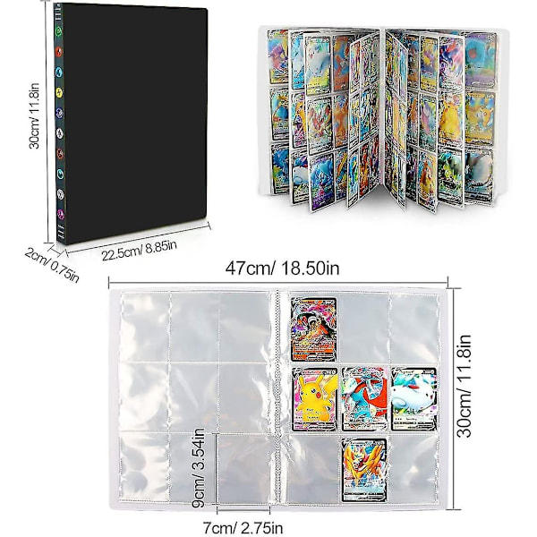 9 Lommer 432 Kort Anime Album Bog Pikachu Yndlings Spil Kort Map Binder Mappe-Perfet Beast