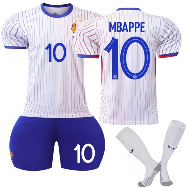 UEFA EM 2024 Frankrike Borta fotbollssats för barn nr 10 Mbappe- Perfet 24