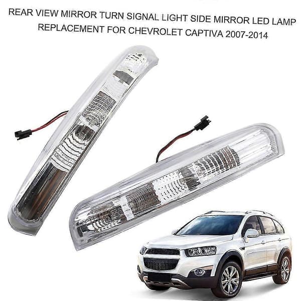1 Par Bil Bakspeil Blinklys Sidespeil LED Lampe Erstatning for Chevrolet Captiva-Perfet