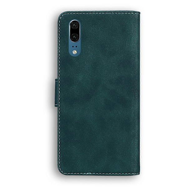 Yhteensopiva Huawei P20 kanssa, ihon tuntuinen, puhdasvärinen, läppä nahkainen puhelinkotelo - Perfet Green