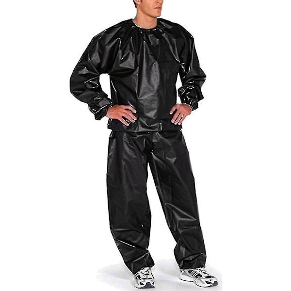 Saunadräkt för träning, gym, fitness - Anti-rivning - Perfekt Black 2XL