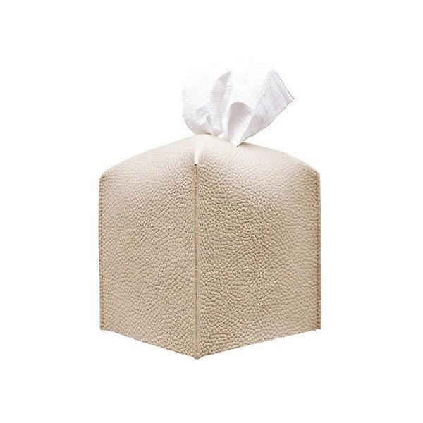 Vävnadslåda i PU-läder - Perfekt Beige