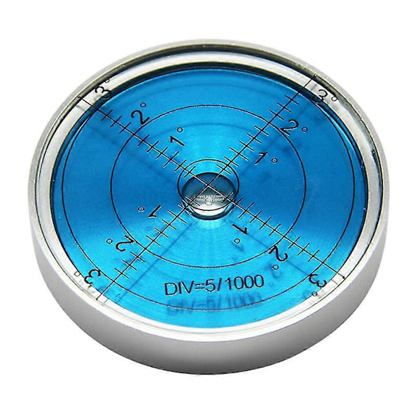 Højpræcision Rundt Bullseye Boblevandsniveau Åndebobbel Overfladeniveau Boble-Perfet Silver shell blue water