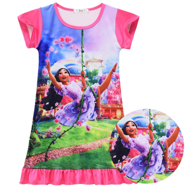 Encanto Kid Girl Kortärmad T-shirt Klänning Nattlinne Sovkläder - Perfet 120cm