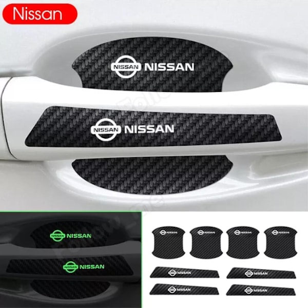 8 st Lysande Dekaler för Bildörrhandtag Hög Elastisk Skål Dekal Passar för Mitsubishi-Perfet 1 Nissan