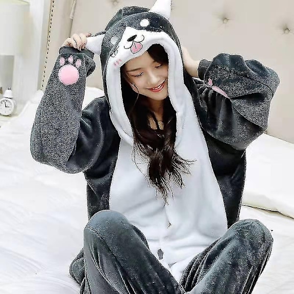 Corgi Kigurumi Vuxna Husky Dam Herr Anime Pyjamas Flanell Hund Onsie Hemkläder -delat Jumpsuit #calu-Perfet Husky onesie M