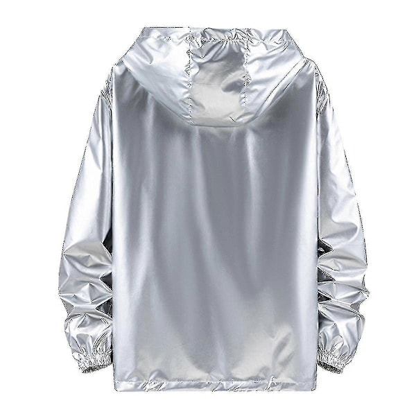 Miesten Kiiltävä Vedenpitävä Huppari - Perfet Silver 2XL