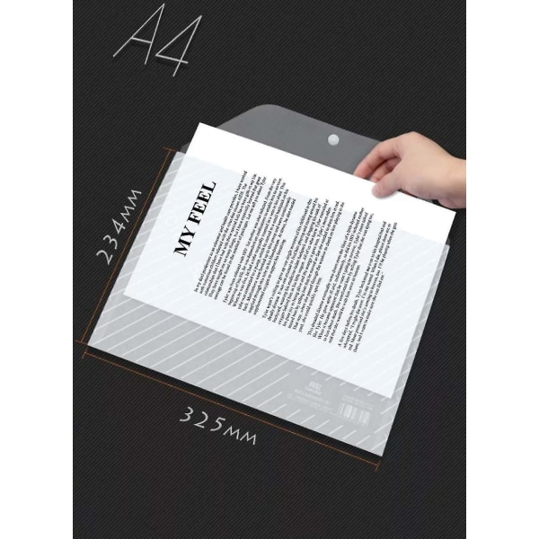 Kirjekuoret 10 kpl Muoviset asiakirjakirjekuoret painikkeella Laatu Kirkas asiakirjakansio A4-kokoon - Perfet