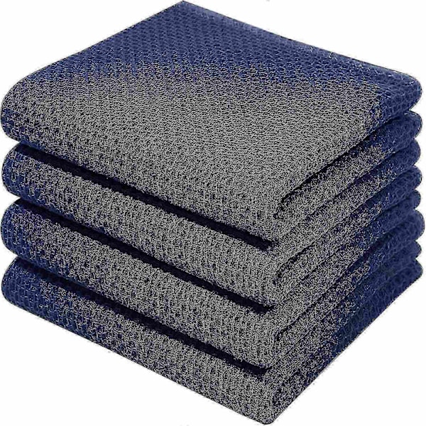 6-pack 100% Bomull Frotté Köksdukar - Hängögla för Disk och Köksrengöring - Perfekt Dark blue 34*73cm
