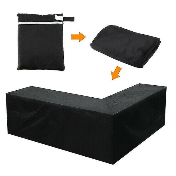 (215x215x87cm) L-formad rotting vattentät cover Trädgård Yard utomhus cover - Perfet