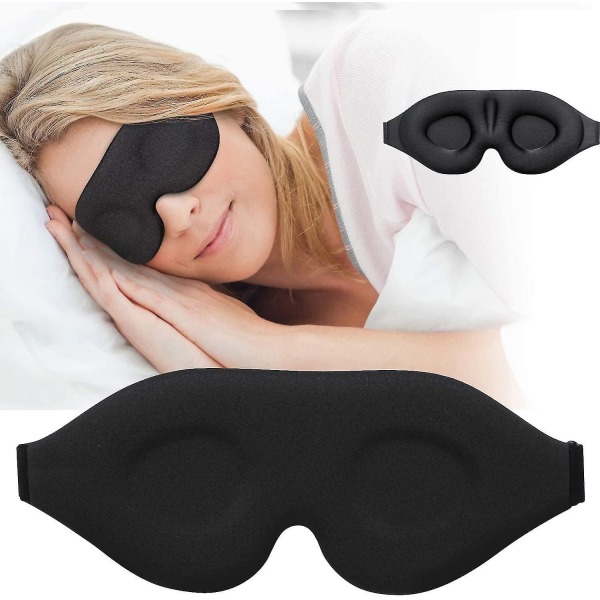 3D sovmask Memory Foam Sleeping Blindfold Ljusblockerande cover med justerbar rem - Perfet