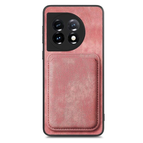 Magnetisk kortholder telefoncover til OnePlus 12 5G - Perfekt Pink