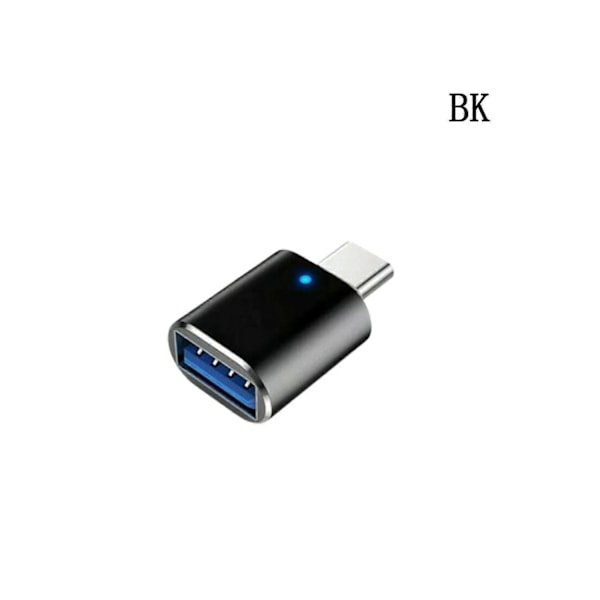 LED USB-C 3.1 Hane till USBA Hona Adapter Konverter OTG Typ C Android Mobiltelefon-Perfekt Black 1pcs