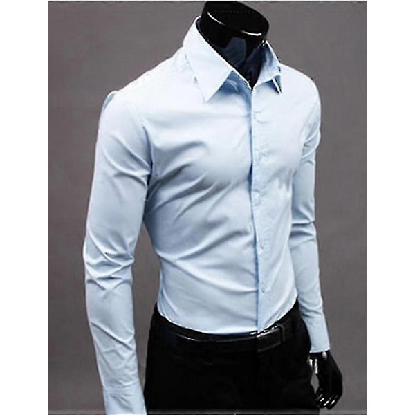 Luksuriøse Skjorter for Menn, Casual, Krage, Formelle, Slim Fit, Topper - Perfekt Light blue XL