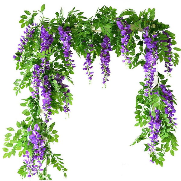 Kunstig Wisteria Vine Hængende Blomst Grønt Krans Kunstige Blomster Wisteria Garland