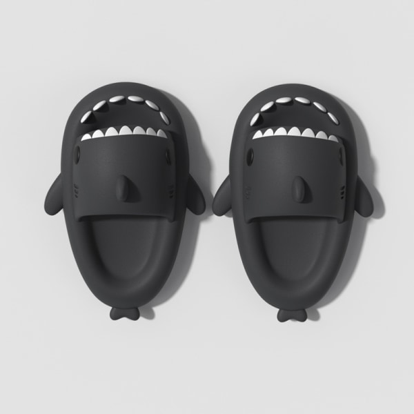 Shark Slippers Sommer Par tyk sål Indendørs Anti-Slip sandaler - Perfet black 180mm