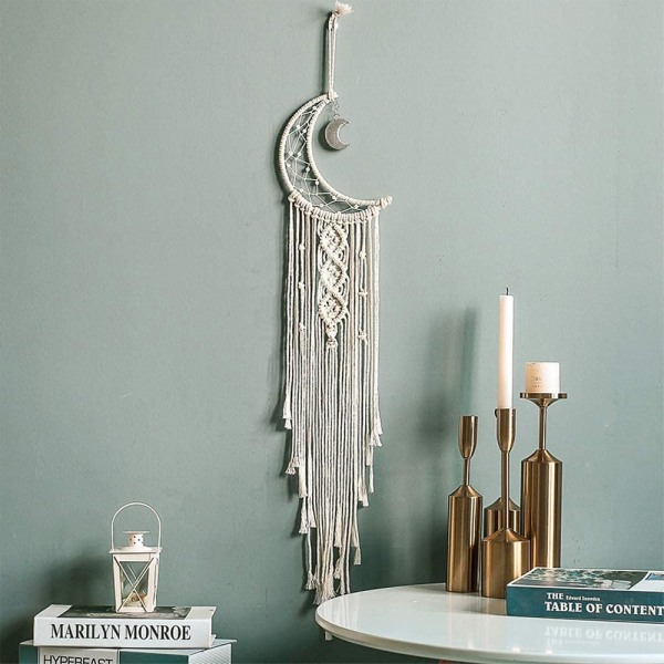 Drømmefanger, håndlaget macrame vevd veggteppe, bohem - Perfet