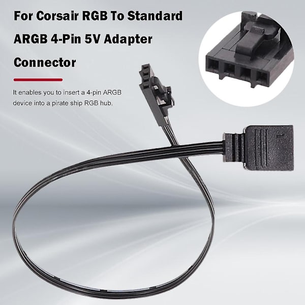 for Corsair 4-pin RGB til Standard ARGB 5V 3-pin kontakt med adapter 25cm kabel - Perfekt