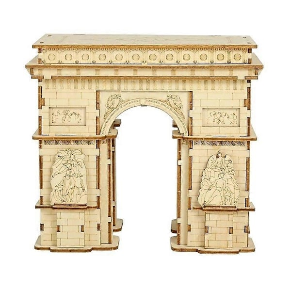Rolife DIY 3D Tower Bridge Big Ben Berömd Byggnad Träpusselspel Enkel Montering Leksakspresent Lämplig för Barn Tonåringar Vuxna Arc de Triomphe