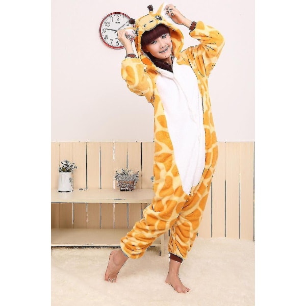 Halloween Unisex Onesie Kigurumi Fancy Dress Kostume Hættetrøjer Pyjamas Sleep Wear-9-1 - Perfet Giraffe XL for 180-190cm