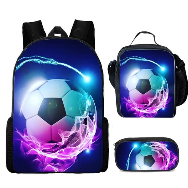 Fotboll lunchlåda pennfodral studentryggsäck fotbollslåda för barn - Perfet Football backpack