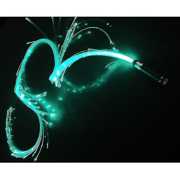 Färgglad LED-dansblinkande optisk fiberpiska atmosfärslampa rekvisita 7 färger danspiska-Perfekt Sky Blue