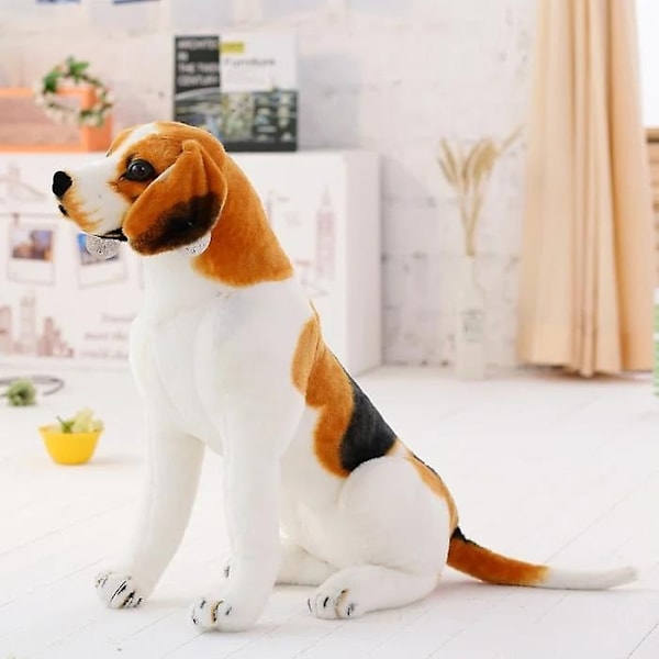 30-90cm Jätte Beagle Hund Leksak Realistisk Plyschdjur Hund Plyschleksaker Present till Barn Heminredning-Perfekt White 75cm