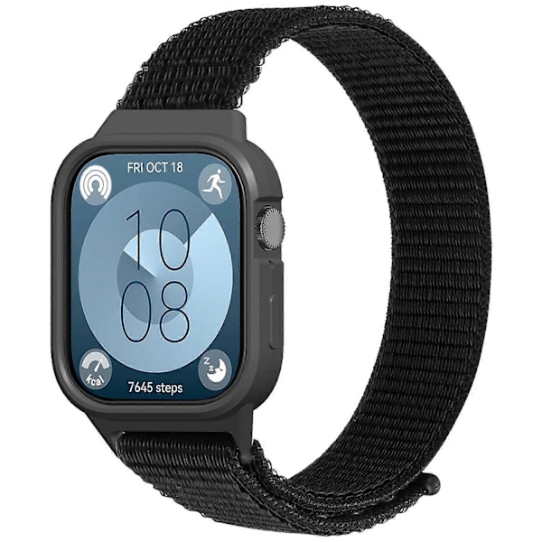 I-typ integrerat klockarmband för Huawei Watch Fit 3, vävt nylonarmband med TPU-skal - Perfekt Style I