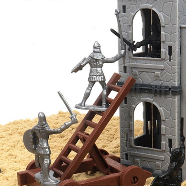 DIY Slot Bygning Middelalder Militær Fort Model Sæt med Figurer Soldat-Perfekt Type F