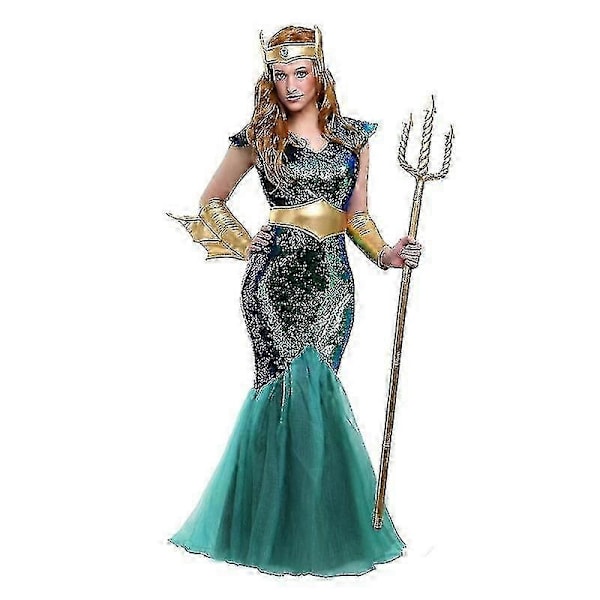 Carnival Sea Mermaid Kostyme Menn Sexy Poseidon Fancy Dress Halloween Purim Karneval Mardi Gras Antrekk Boris-Perfet Sea Siren Costume L