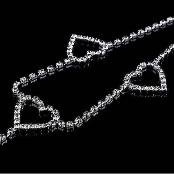 Vann Diamond Body Chain Belte Krystall Midje Chain Heart Pendant - Perfet