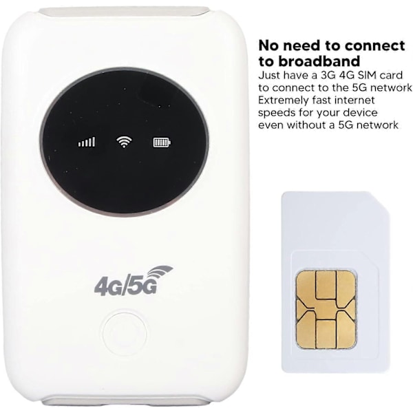 4G LTE WiFi -modeemi, lukitsematon 5G WiFi -mobiilitukiasema WiFi-reititin SIM-korttipaikalla ja Micro USB 300 Mbps:n nopea kannettava - Täydellinen