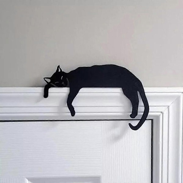 Nyeste Metal Søde Kattedør Toppers: Perfekt til Halloween Dør Dekoration Rammehjørner Sleeping Kitten
