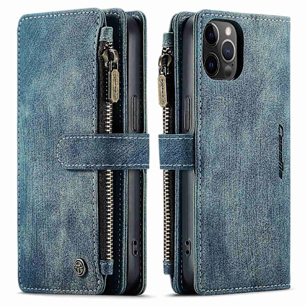 Kompatibel med iPhone 15 14 13 12 11 Pro Max XS XR 8 Lommebok Etui Flip Lærveske-Perfet blue iPhone 15 Plus  6.7