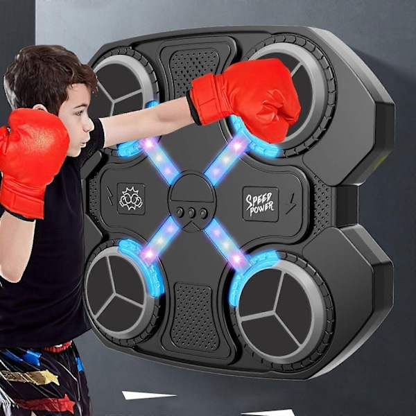Smart Musikboxningsmaskin Musikboxningsmaskin för Vuxna och Barn Musikboxningsmaskin med Handskar Väggmonterad Smart Bluetooth Musikboxningsträning A