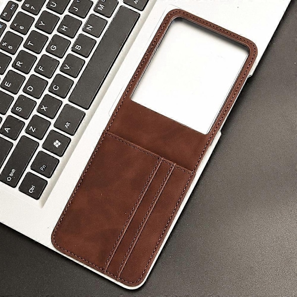 Læder Telefon Cover Kompatibel med Motorola Razr 50 Ultra-Perfet Brown