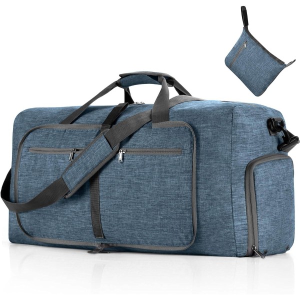 Miesten matkalaukku, 65 L kokoontaittuva matkalaukku kenkälokerolla Yölaukku miehille Naisille Veden- ja repeämisenpitävä - Perfet