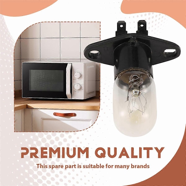 1 st Mikrovågsugn Global Lampa Glödlampa Bas Design 250V 2A Ersättning Universal-Perfekt