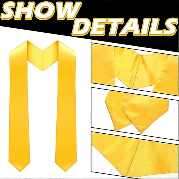 12 stycken Unisex Examenssjal Cosplay Halloween Sash Hedersband för Halloweenfest, 70 tum - Perfekt Yellow Black