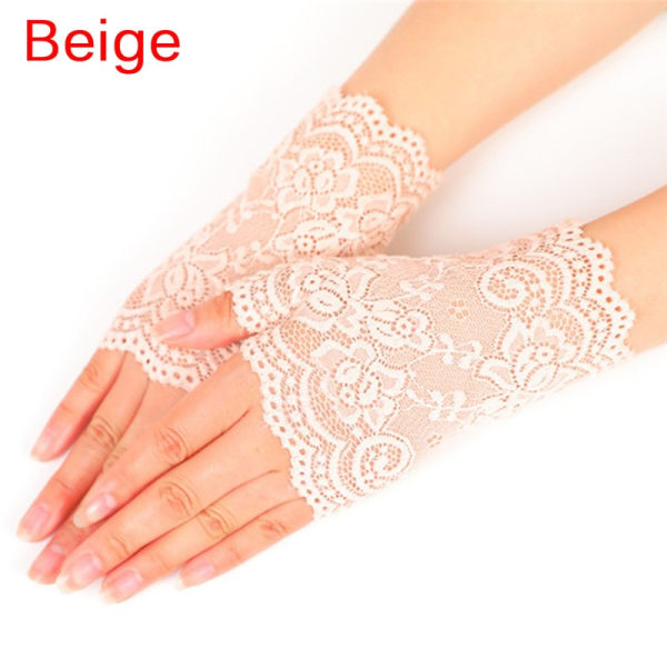 Ny Kvinne Bryllupsfest Kveld Bryllup Dressy Lace Fingerless G - Perfet Beige