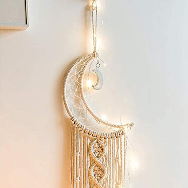 Drømmefanger, håndlaget macrame vevd veggteppe, bohem - Perfet