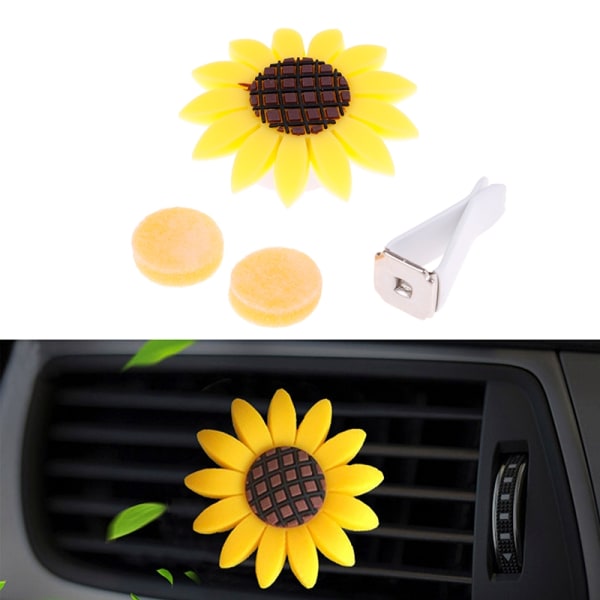 Car Air Freshener Parfyme Sunflower Vent Clip Fragrance D - Perfet