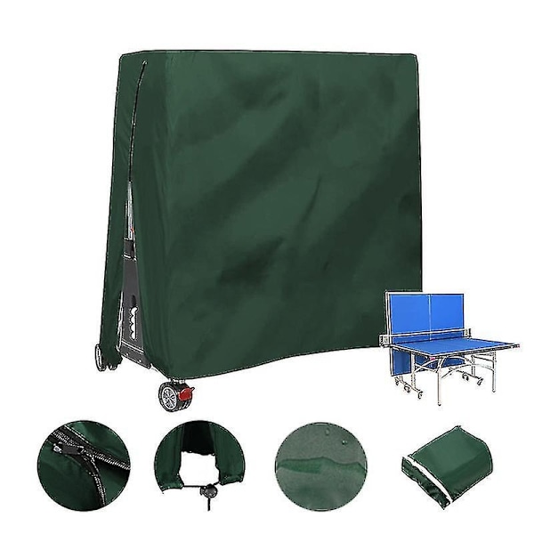 Vattentätt och dammsäkert bordtennisbordsskydd för utomhus Bordtennisbordsskydd 165x70x185cm - Perfet green
