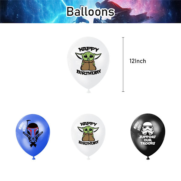 Star Wars -tema Födelsedag Banner Ballong Party Dekorationer - Perfet